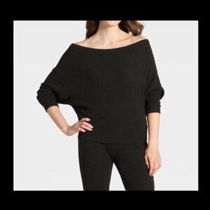 Universal Thread™ Off The Shoulder Ribbed Top, Black, XL